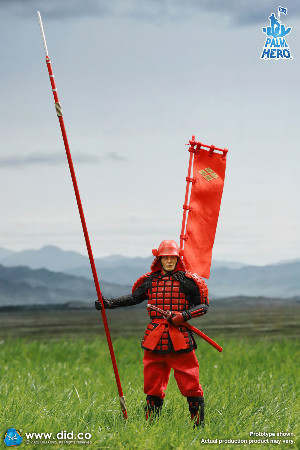 1/12 Scale Palm Hero Series Japan Sengoku Soldier (Red) - NIB DID XJ80016A