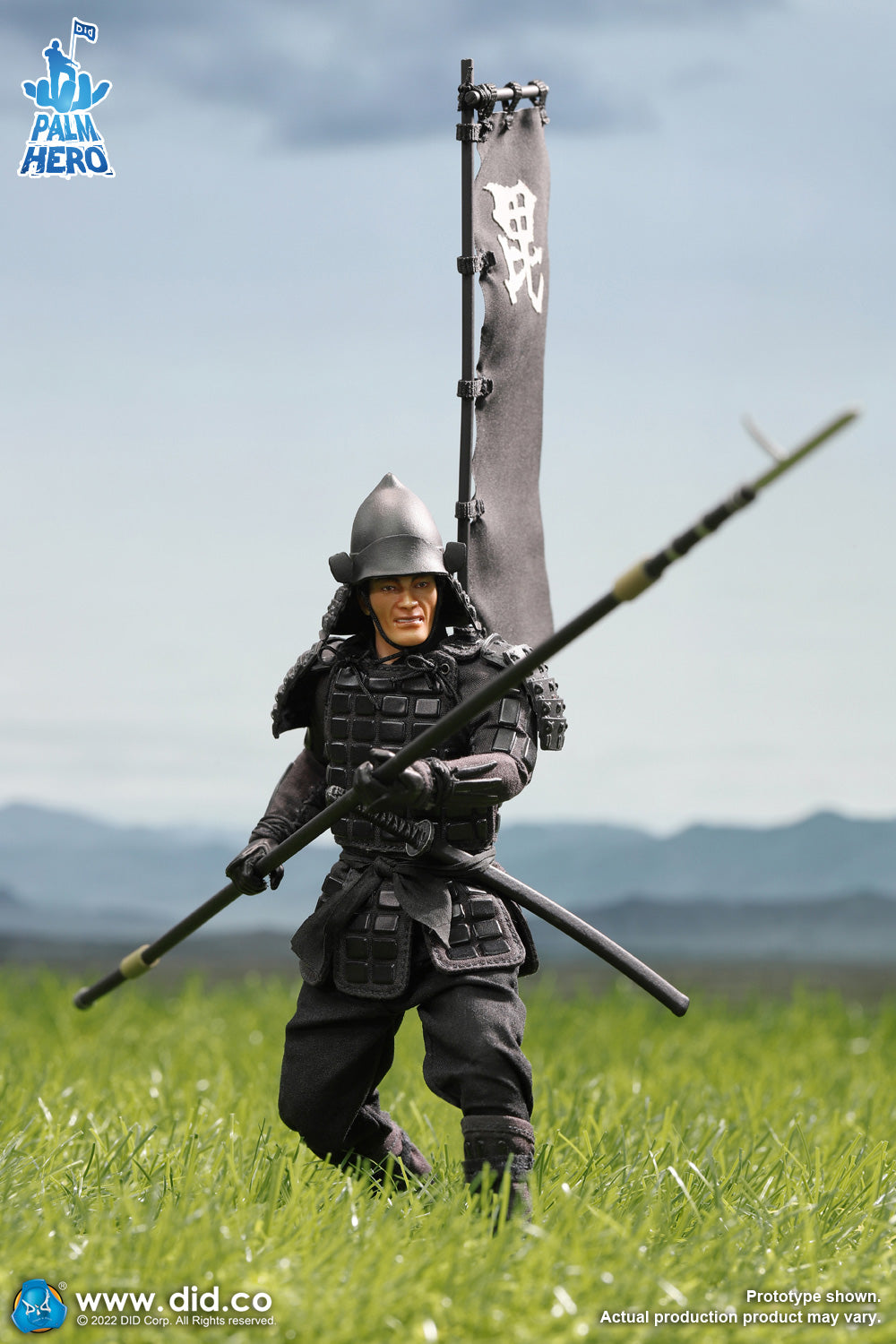 1/12 Scale Palm Hero Series Japan Sengoku Soldier (Black) - NIB DID XJ80017A