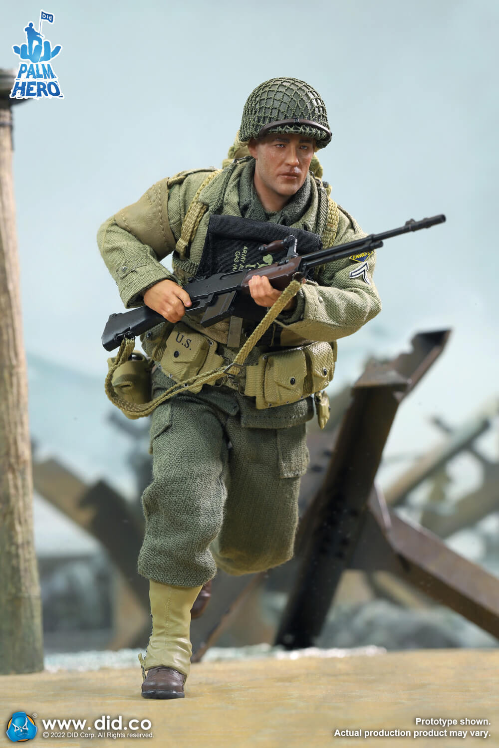1/12 Scale Palm Hero Series WWII US 2nd Ranger Battalion Series 4 – Private First Class Reiben - NIB DID XA80012