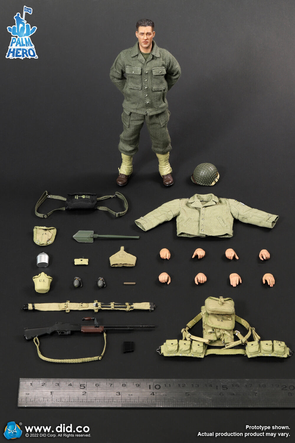 1/12 Scale Palm Hero Series WWII US 2nd Ranger Battalion Series 4 – Private First Class Reiben - NIB DID XA80012