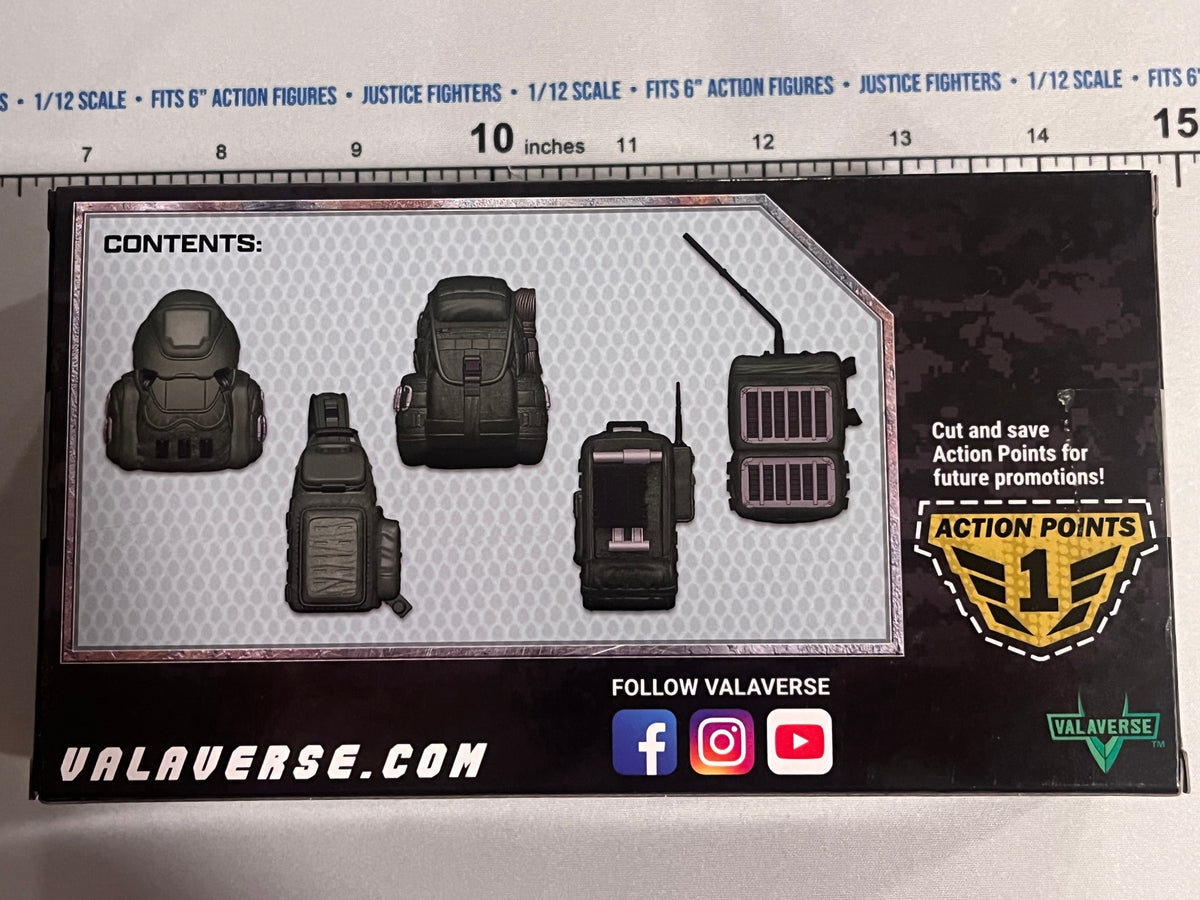 1/12 Scale Green Backpack Set Alpha - NIB Valaverse