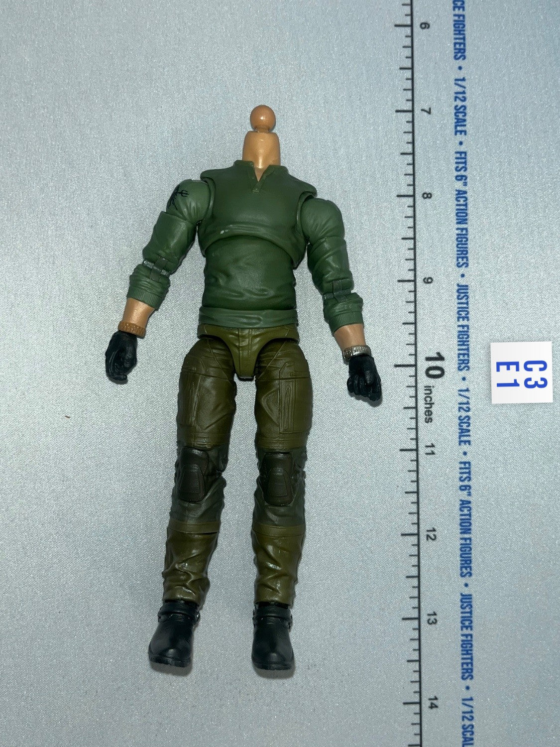 1/12 Scale Modern Era Military Figure Body with Tactical Uniform - The Black - Vane Valaverse