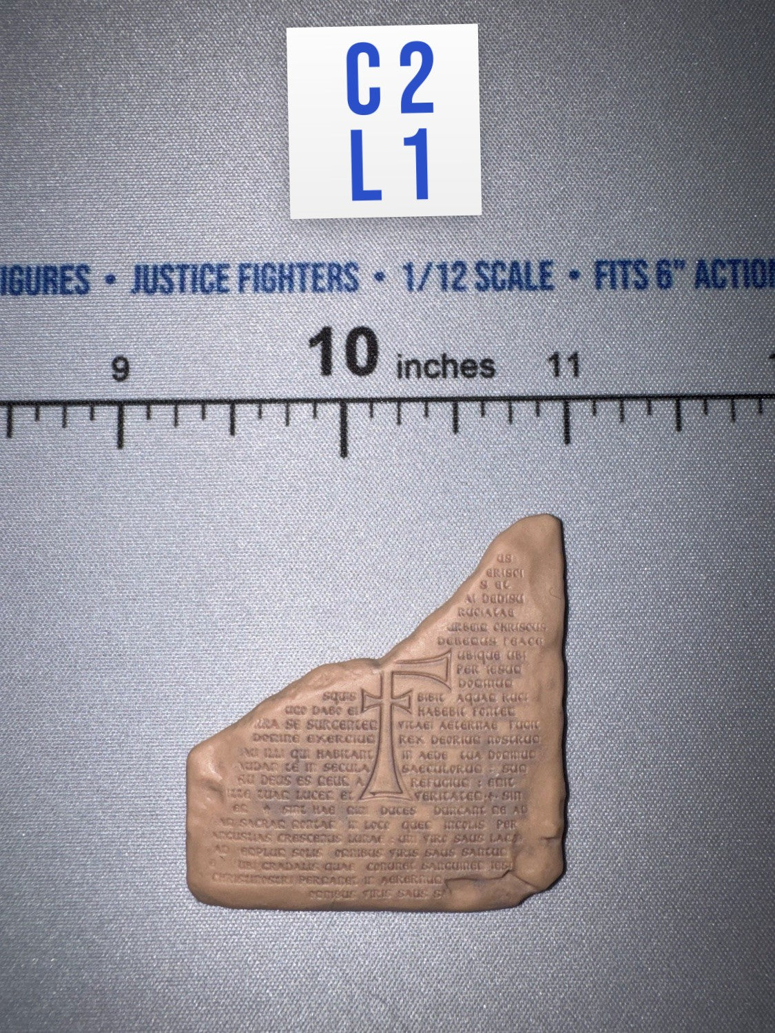 1/12 Scale Medieval Ancient Stone Tablet with Cross - Hasbro Indiana Jones Adventure Series
