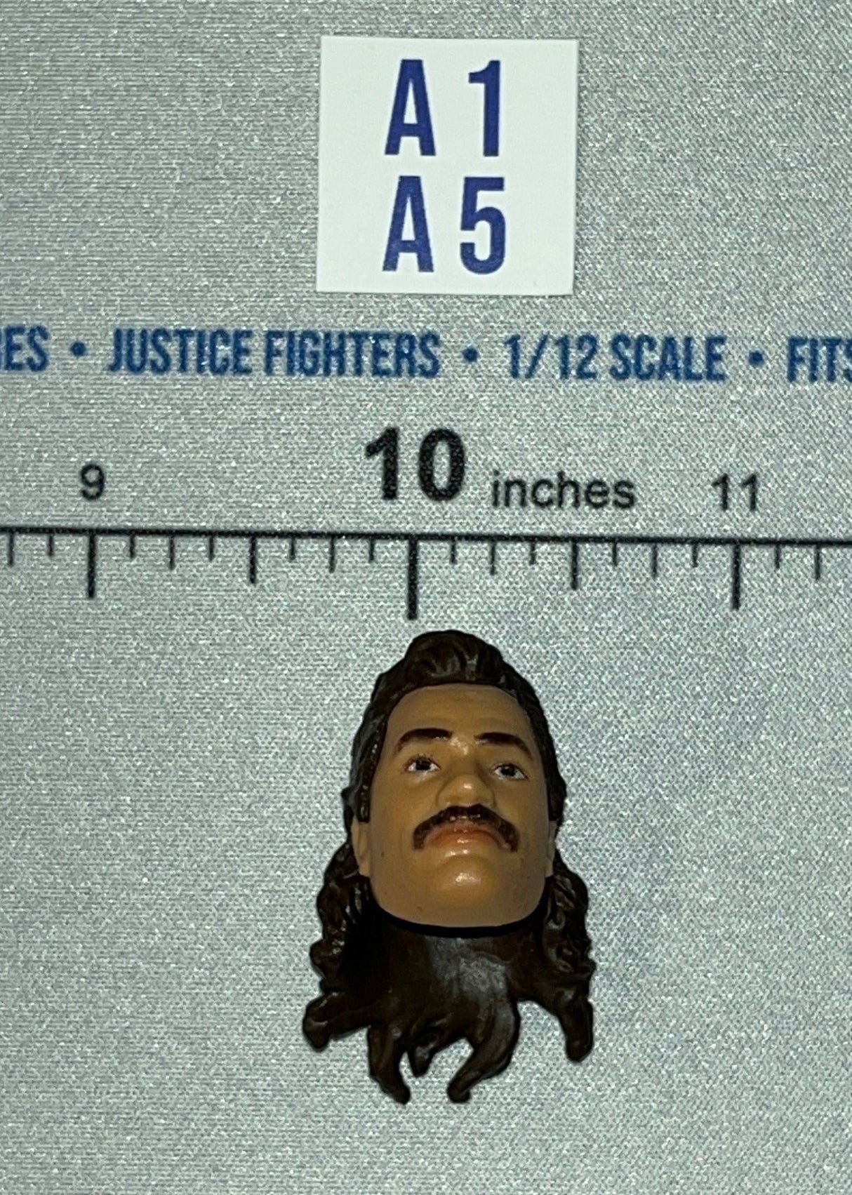 1/12 Scale Male Head Sculpt with Mustache and Long Curly Hair