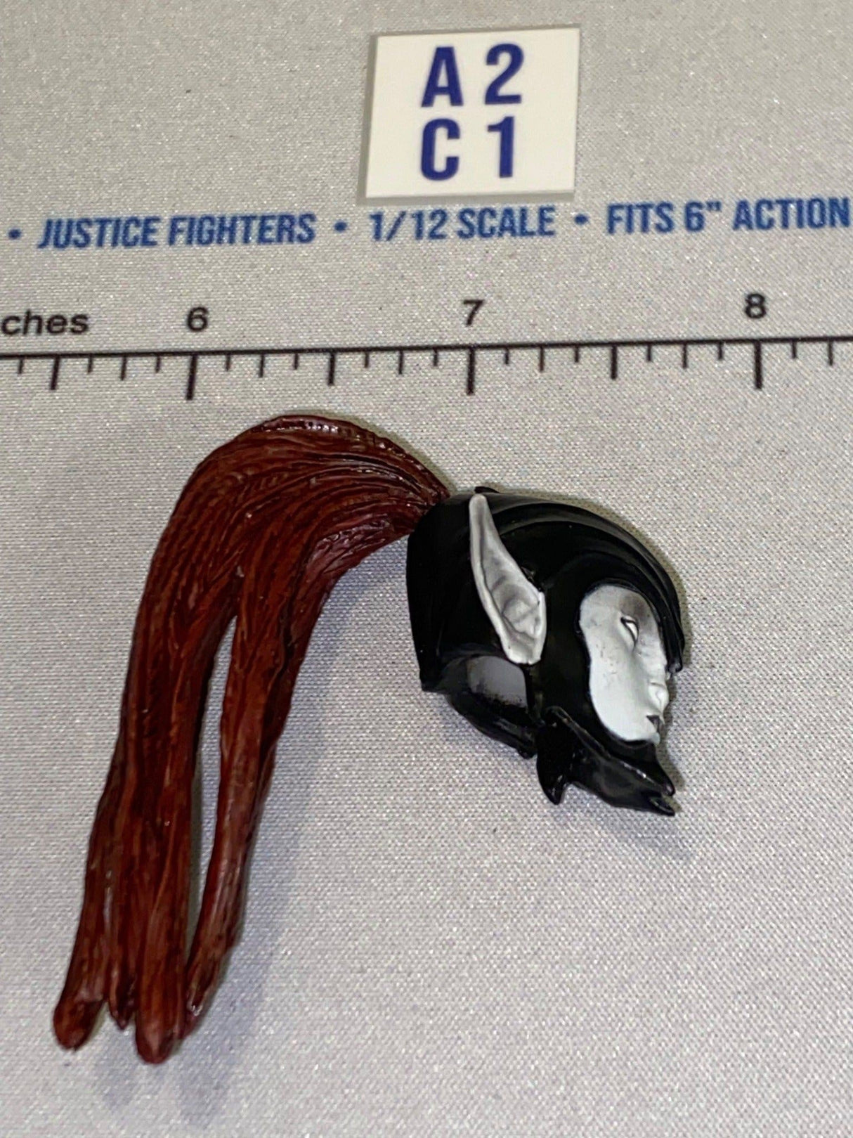 1/12 Scale Four Horsemen - Mythic Legions Masked Dark Elf Head Sculpt with Long Ponytail