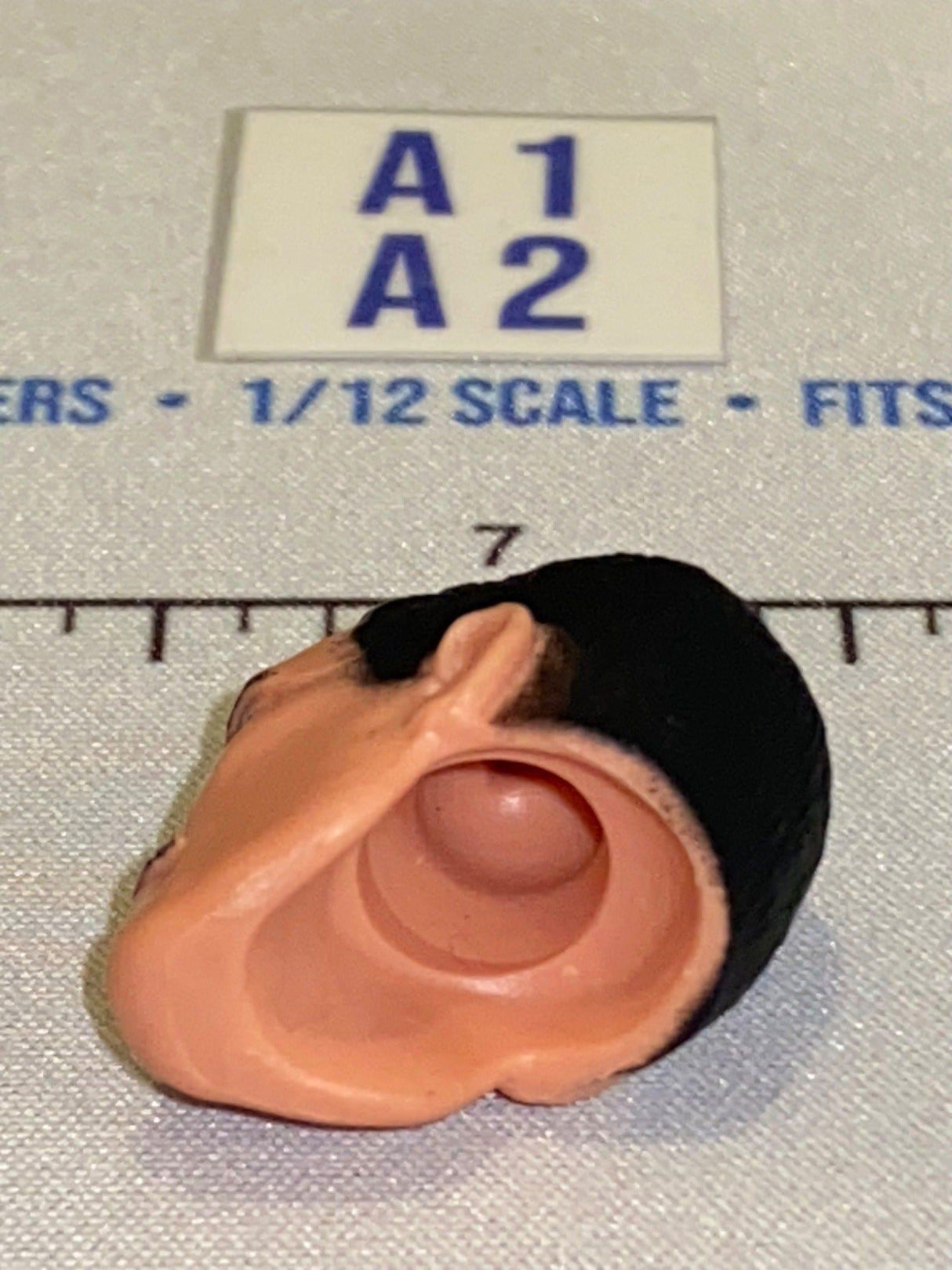 1/12 Scale Male Head Sculpt with Black Hair and Mustache - GI Joe Classified