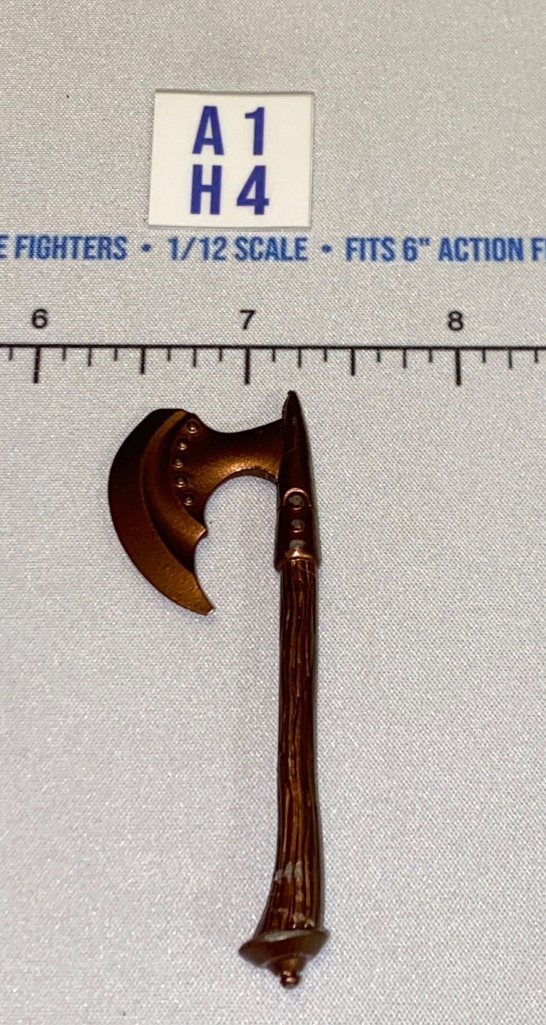 1/12 Scale Medieval Fantasy Battle Axe, Copper Color - Four Horsemen - Mythic Legions