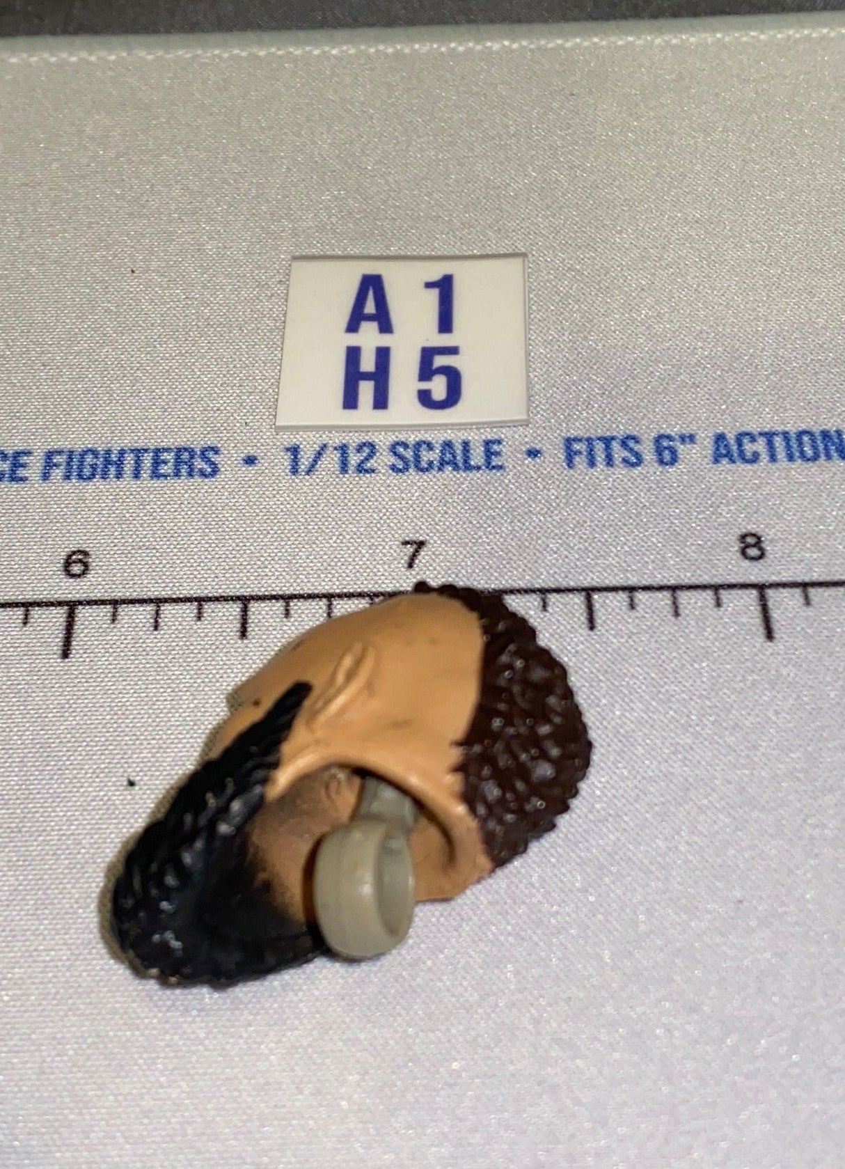 1/12 Scale Male Head Sculpt with Black Beard and Braided Hair - Mattel WWE