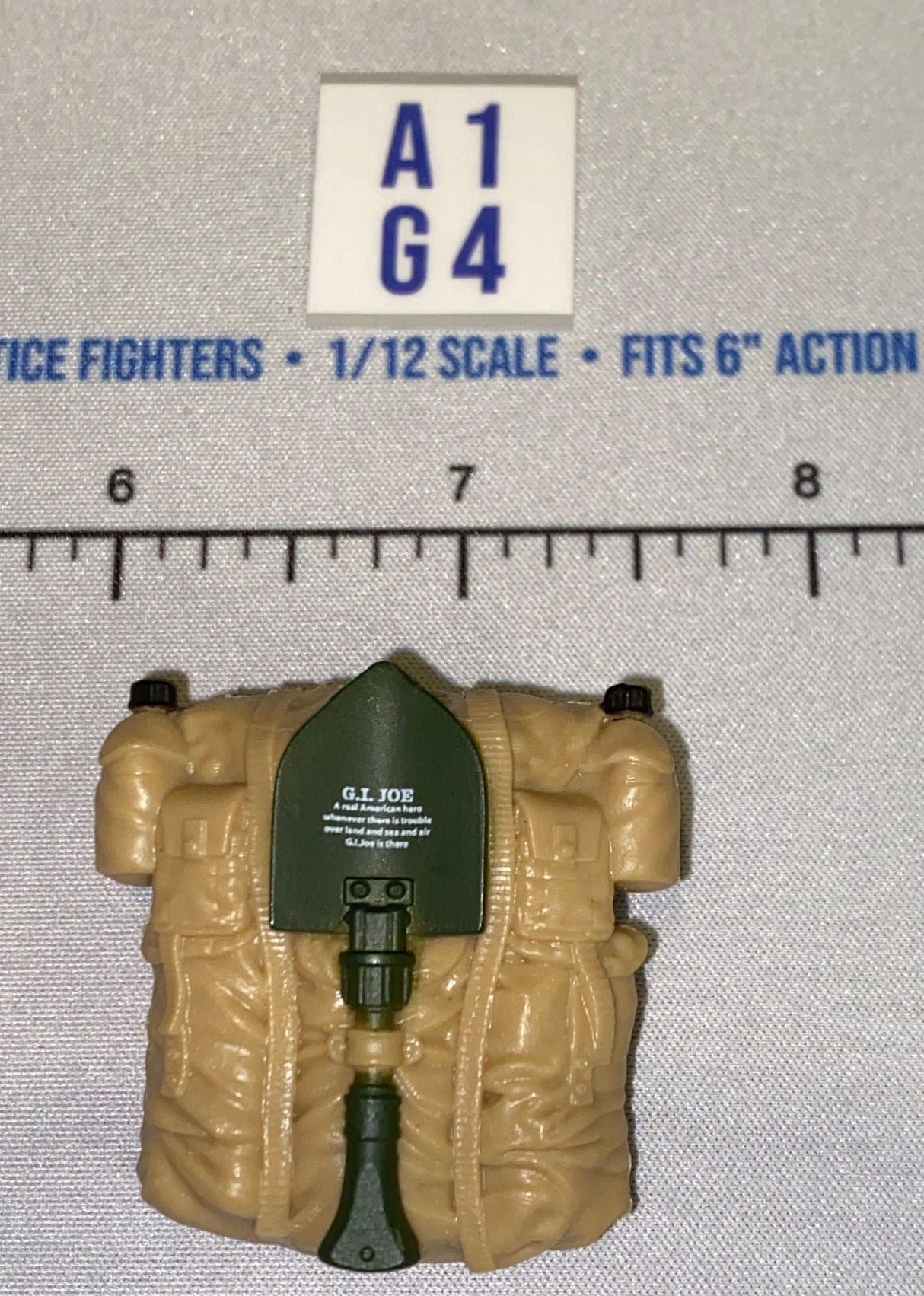 1/12 Scale GI Joe Classified Modern US Military Backpack with Entrenching Tool