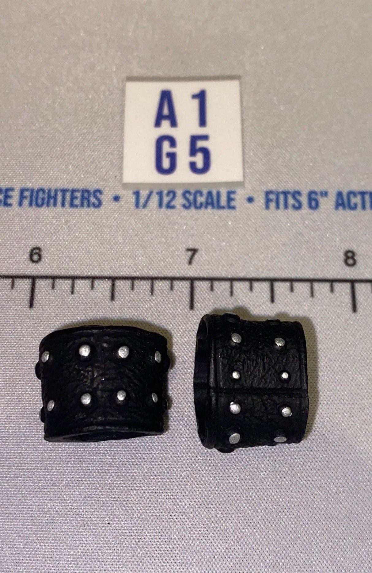 1/12 Scale Modern Era Studded Wrist Cuffs - GI Joe Classified