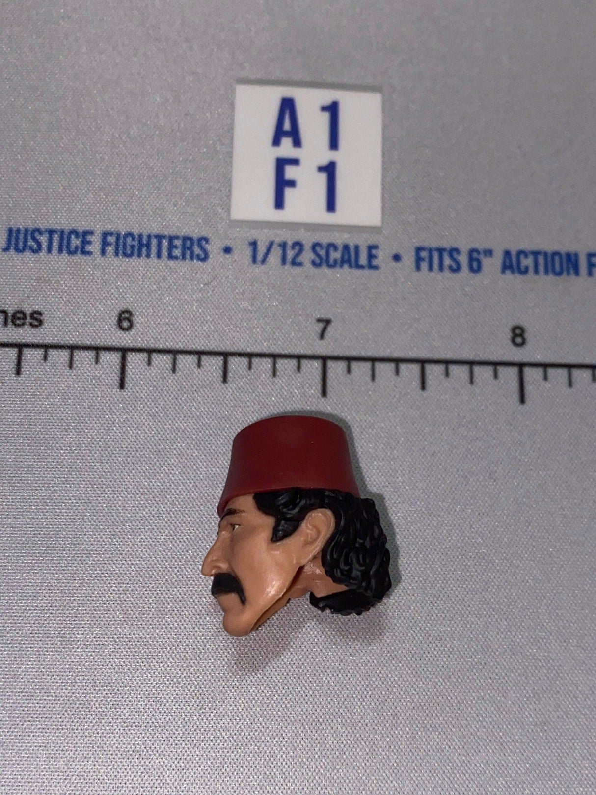 1/12 Scale Male Turkish Arab Head Sculpt with Fez Hat - Indiana Jones
