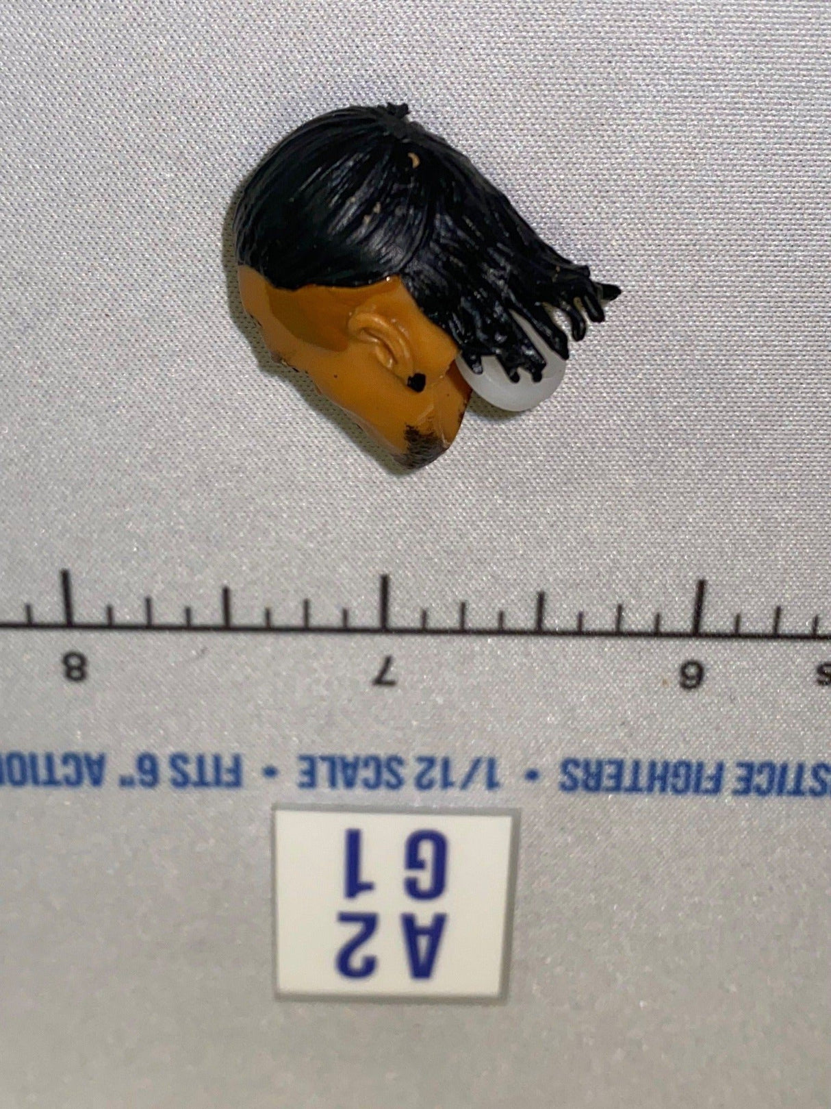 1/12 Scale Male Head Sculpt with Braids and Beard - Mattel WWE