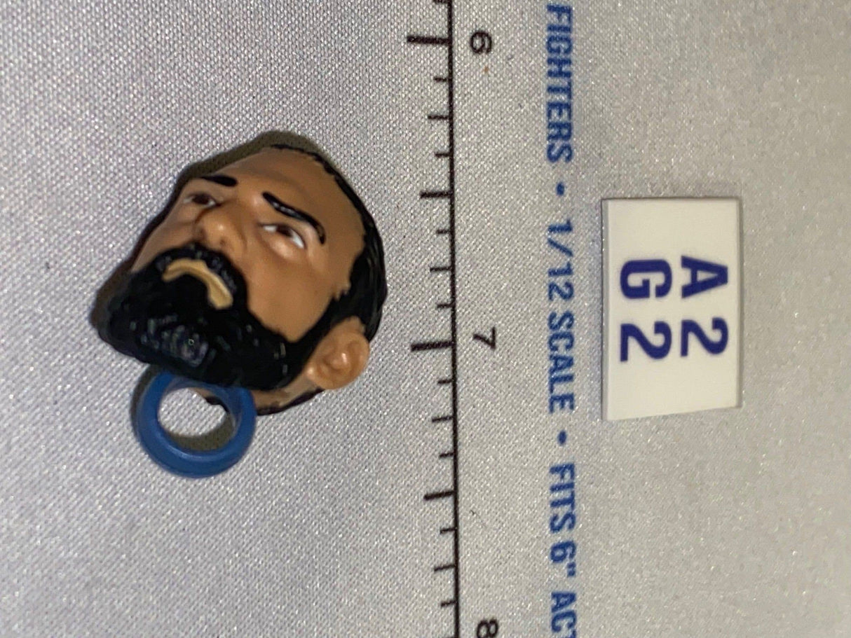 1/12 Scale Male Head Sculpt with Black Hair and Beard - Mattel WWE