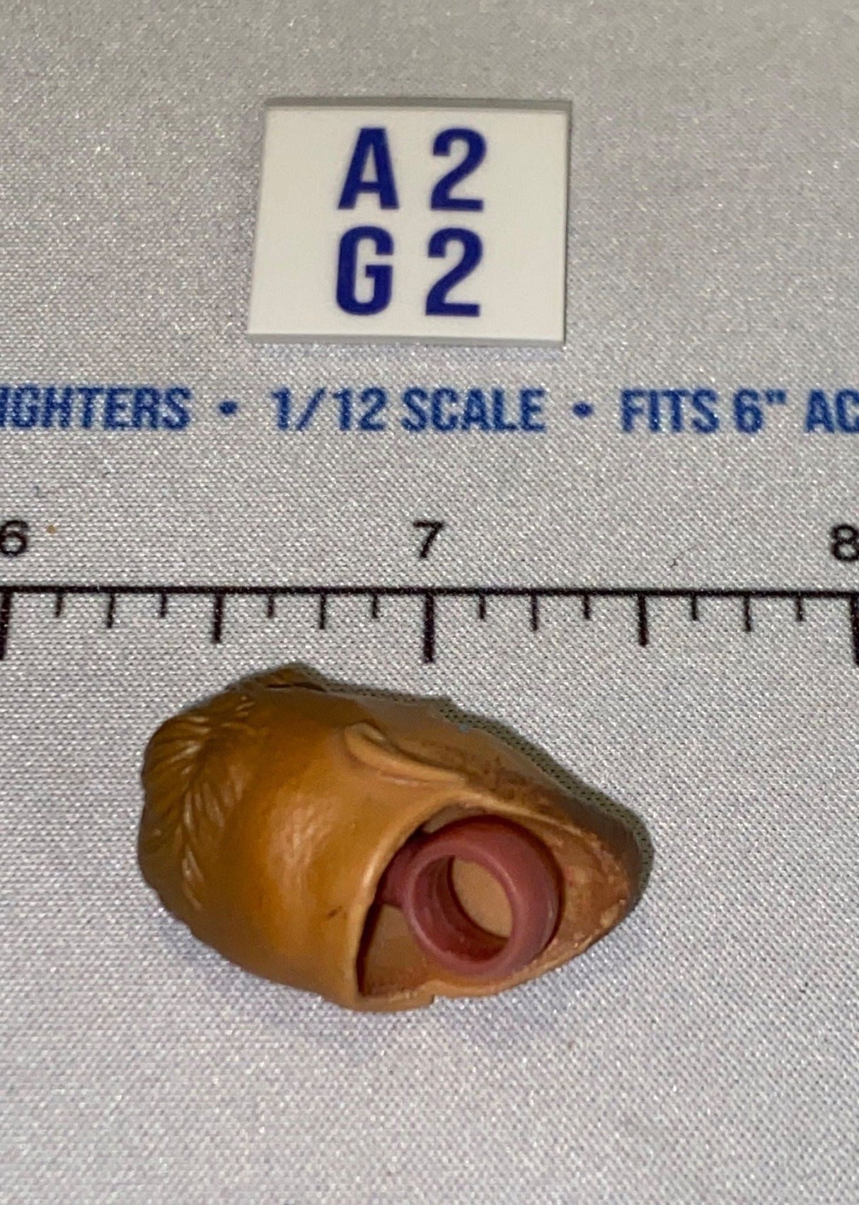 1/12 Scale Male Head Sculpt with Brown Hair and Beard - Mattel WWE