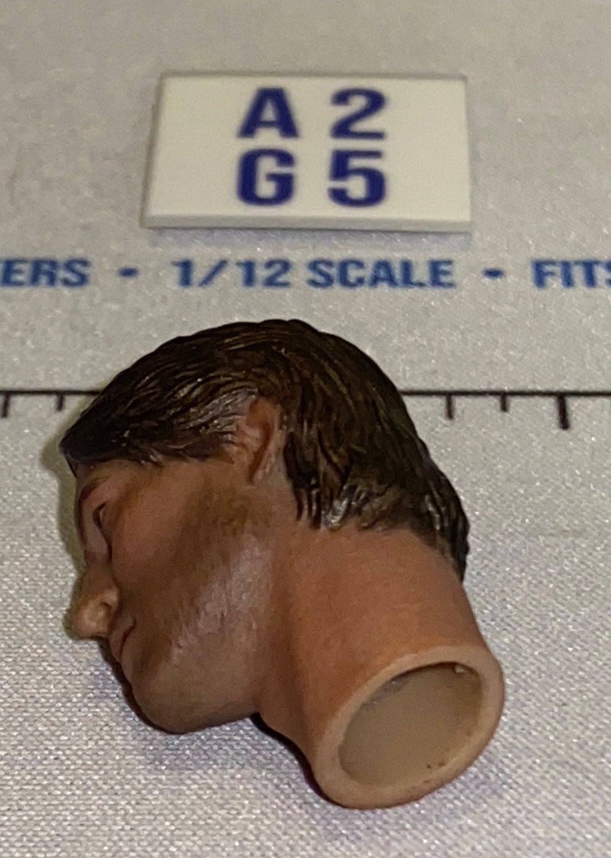 1/12 Scale Male Head Sculpt with Brown Hair - DAM