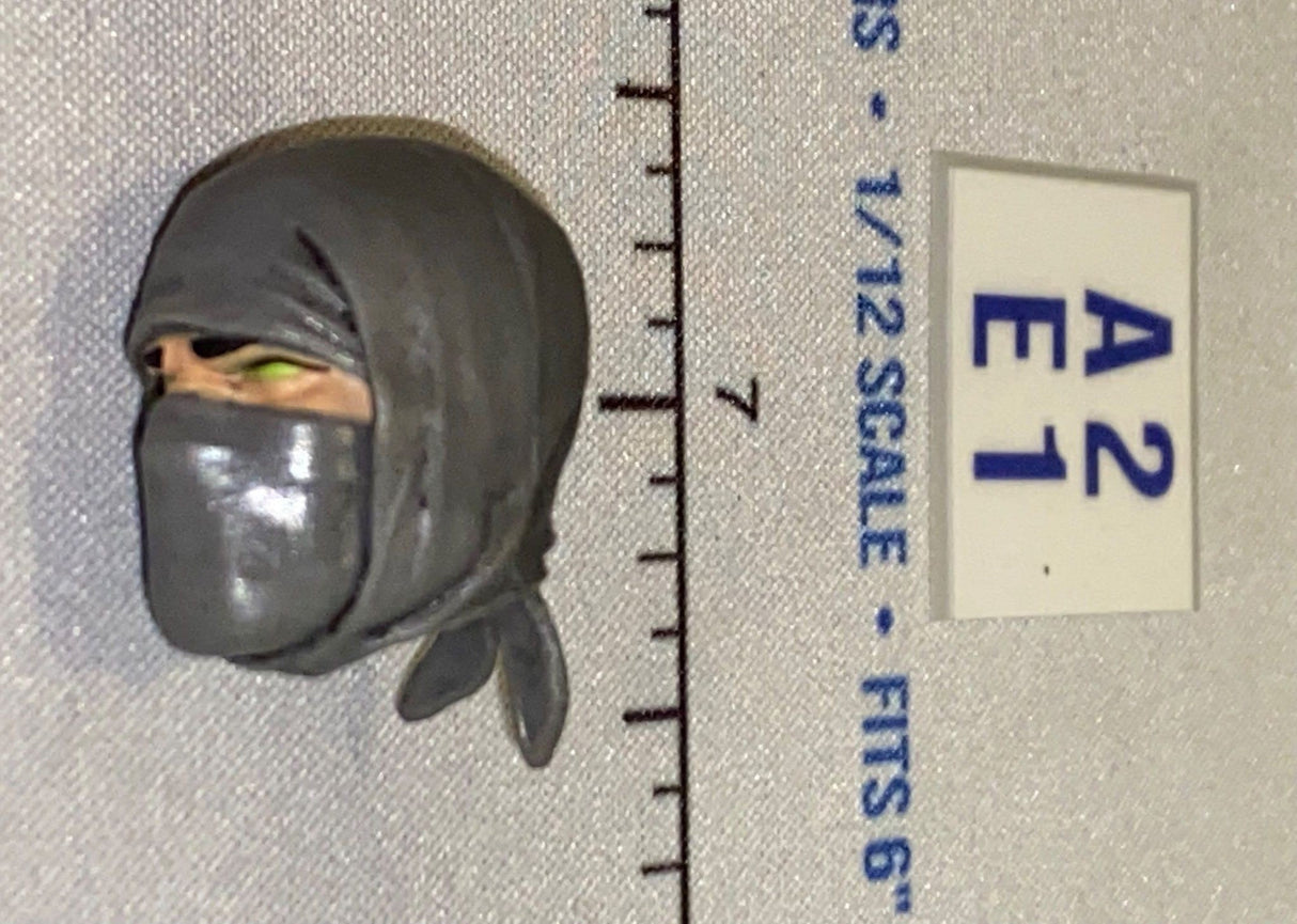 1/12 Scale Ninja Grey Masked Head Sculpt