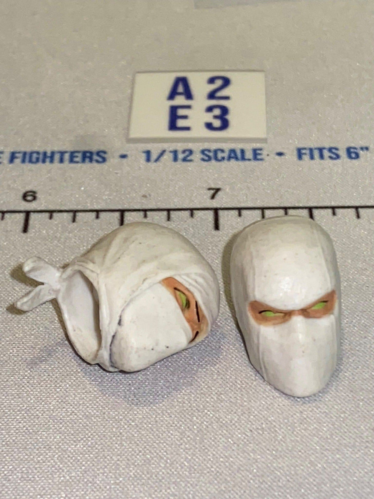 1/12 Scale Ninja White Masked Head Sculpt Set - Icon Heroes