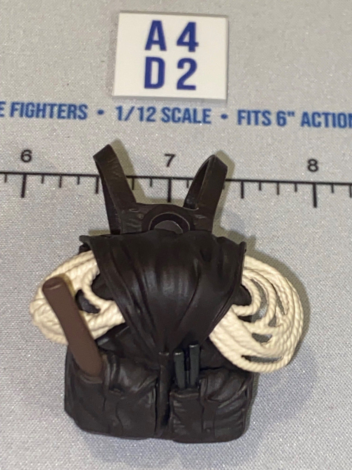 1/12 Scale Adventure WWII Era Backpack with Rope and Hatchet- Indiana Jones