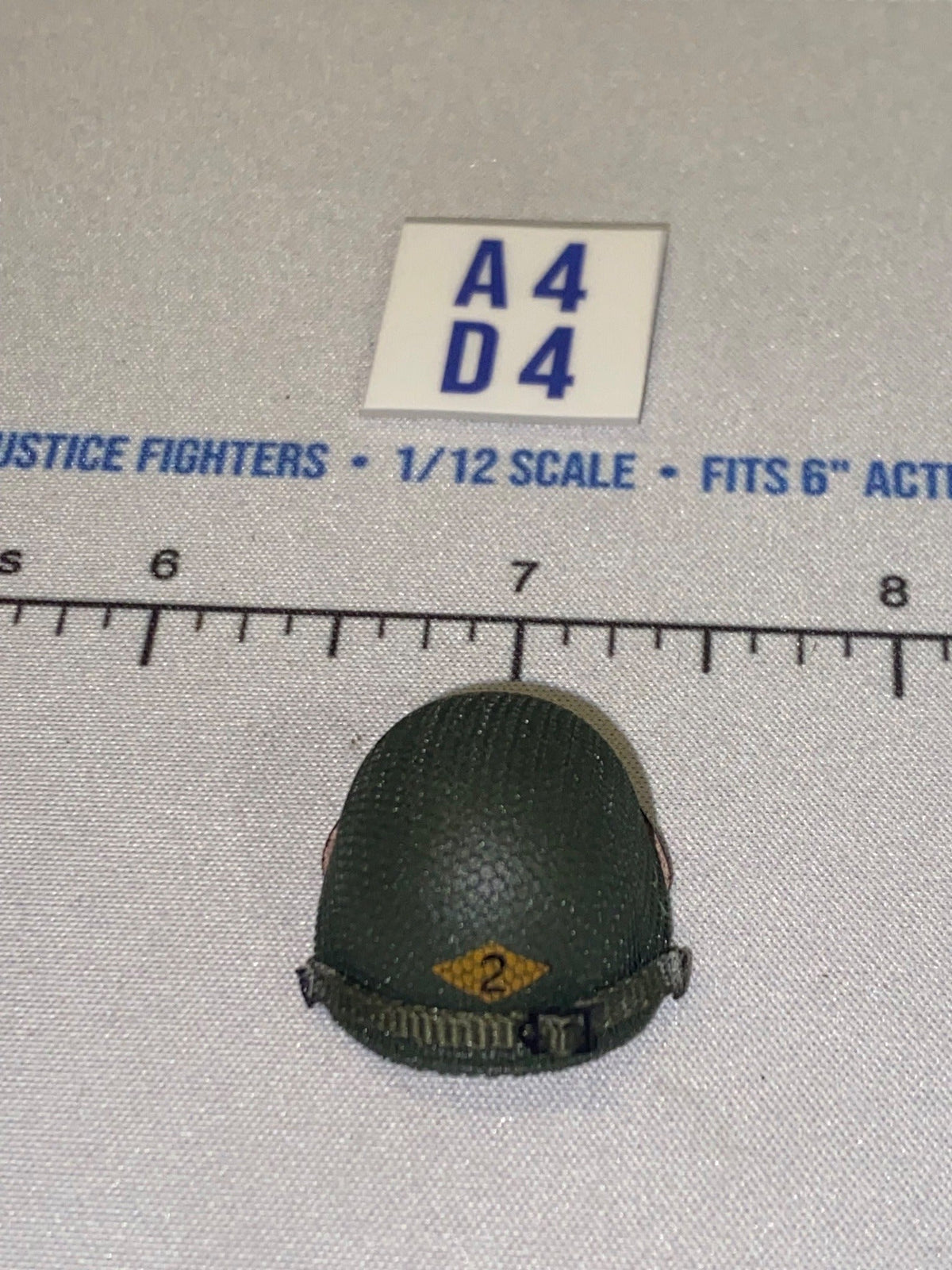 1/12 Scale WWII US Army M1 Helmet with Net Cover and Ranger Insignia