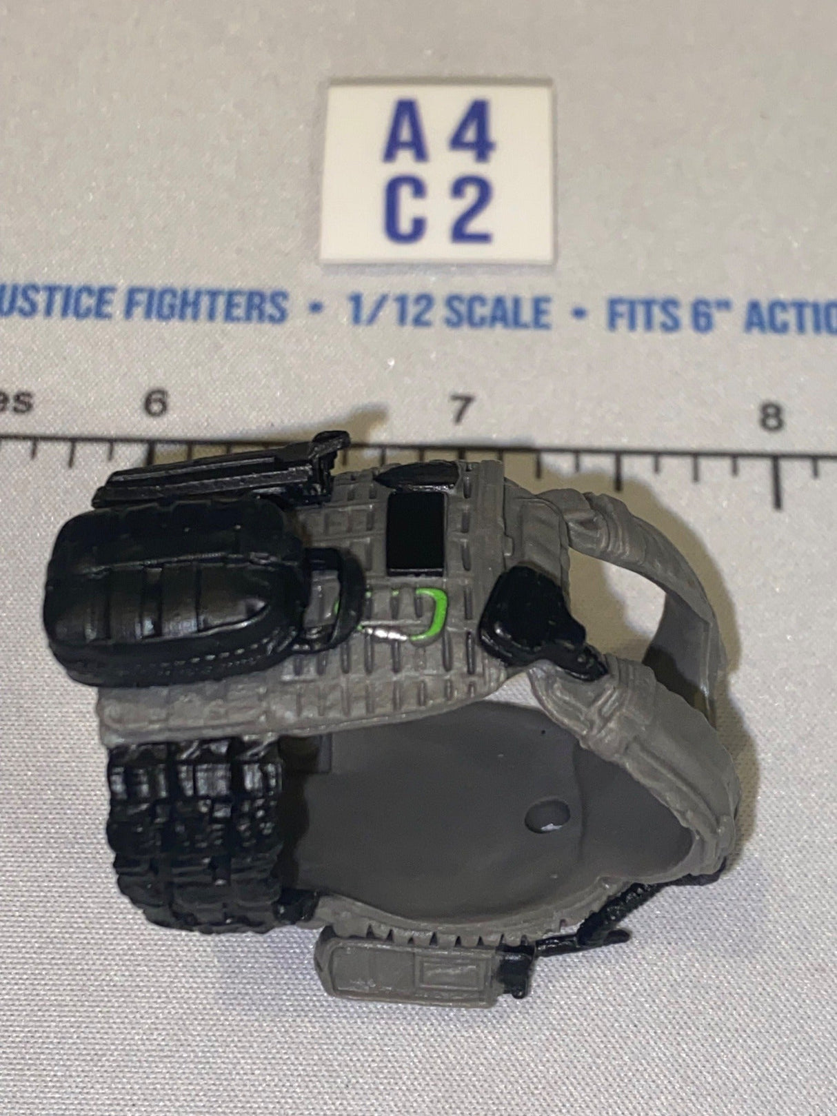 1/12 Scale Modern Era Grey Tactical Plate Carrier Vest with Ammunition Pouches and Grenade - Valaverse