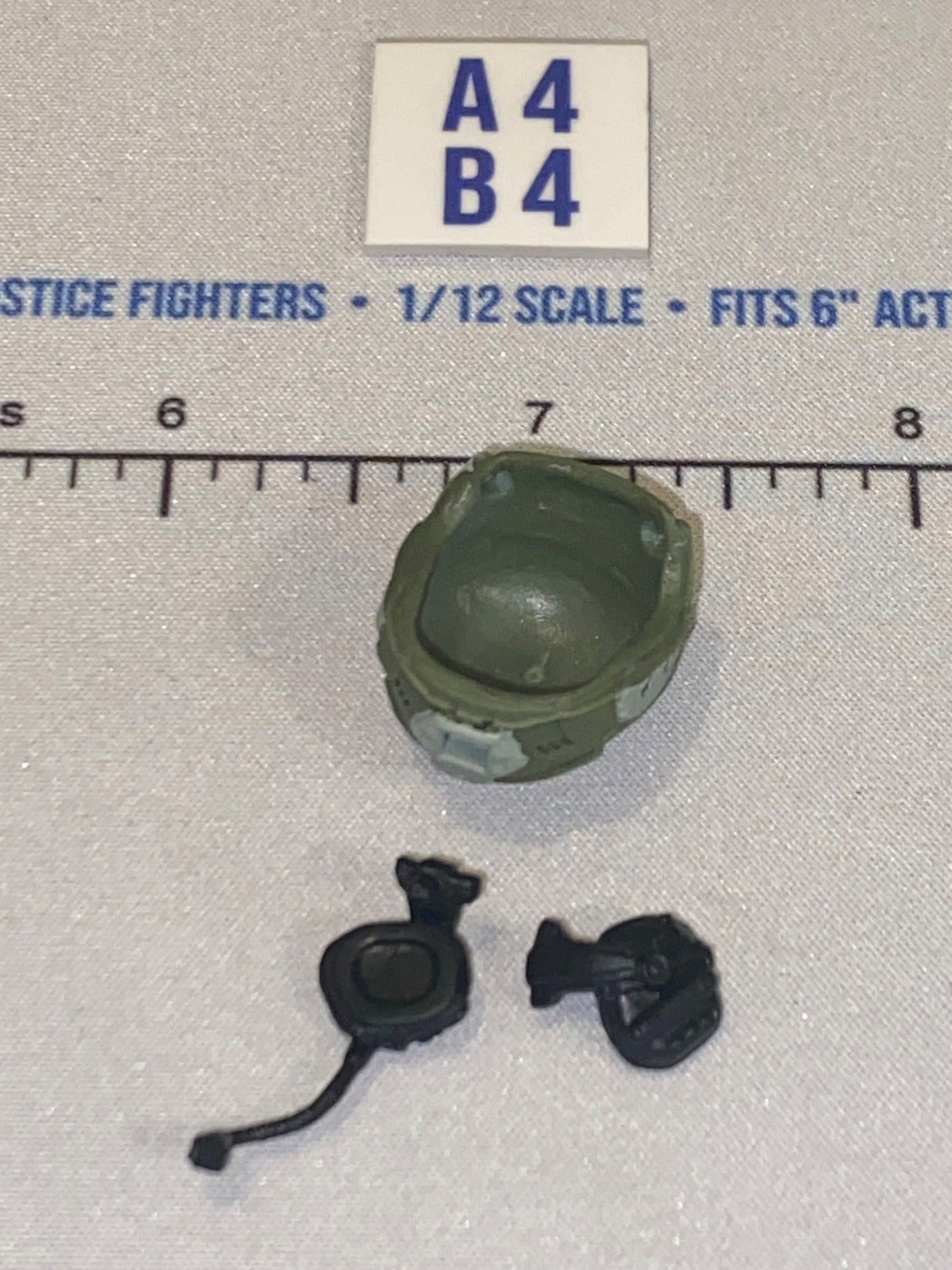 1/12 Scale Modern Era Olive Drab Tactical Helmet with Communications Headset - Valaverse