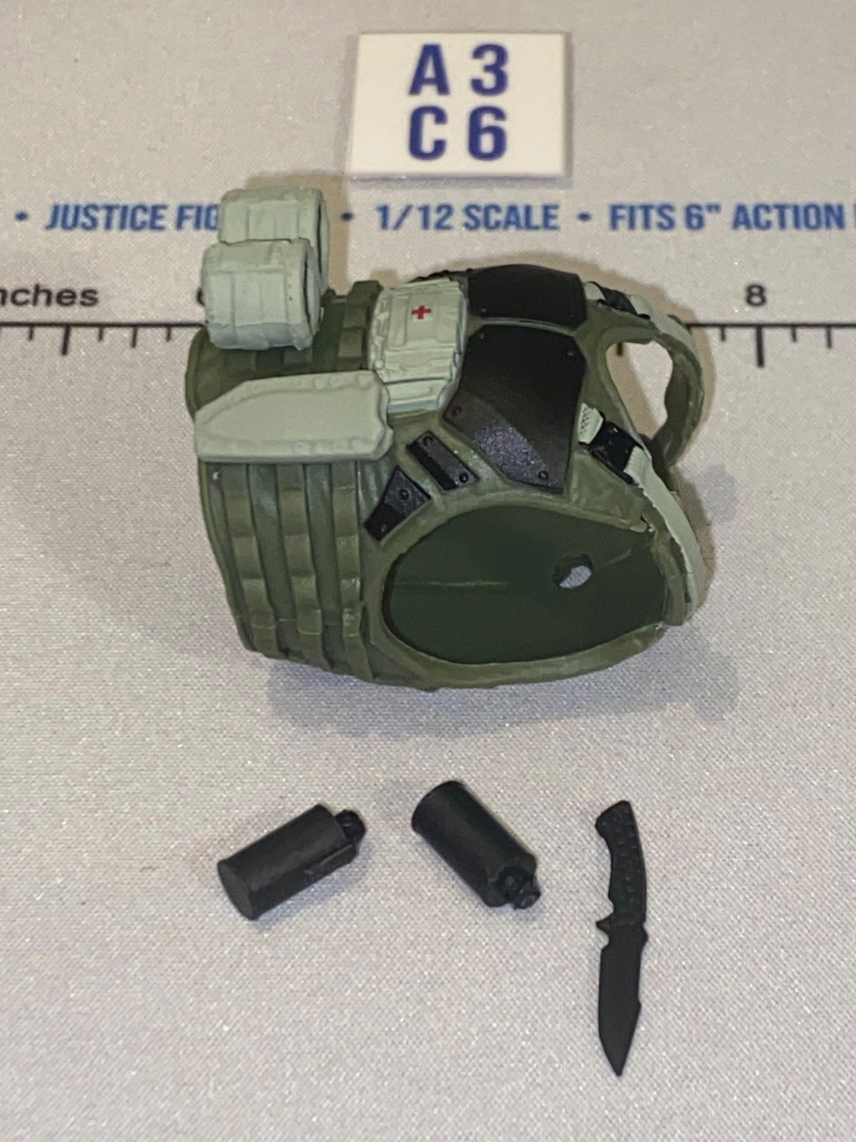 1/12 Scale Modern Era Olive Drab and Grey Tactical Body Armor Vest - Valaverse