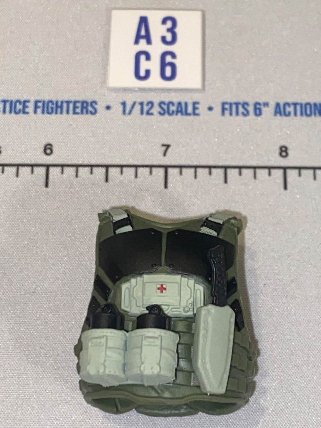 1/12 Scale Modern Era Olive Drab and Grey Tactical Body Armor Vest - Valaverse