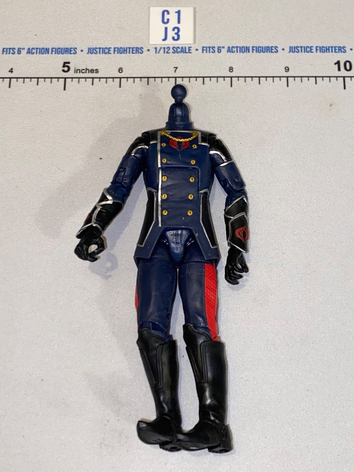 1/12 Scale Modern Era Cobra Commander Figure Body - No Head - GI Joe Classified