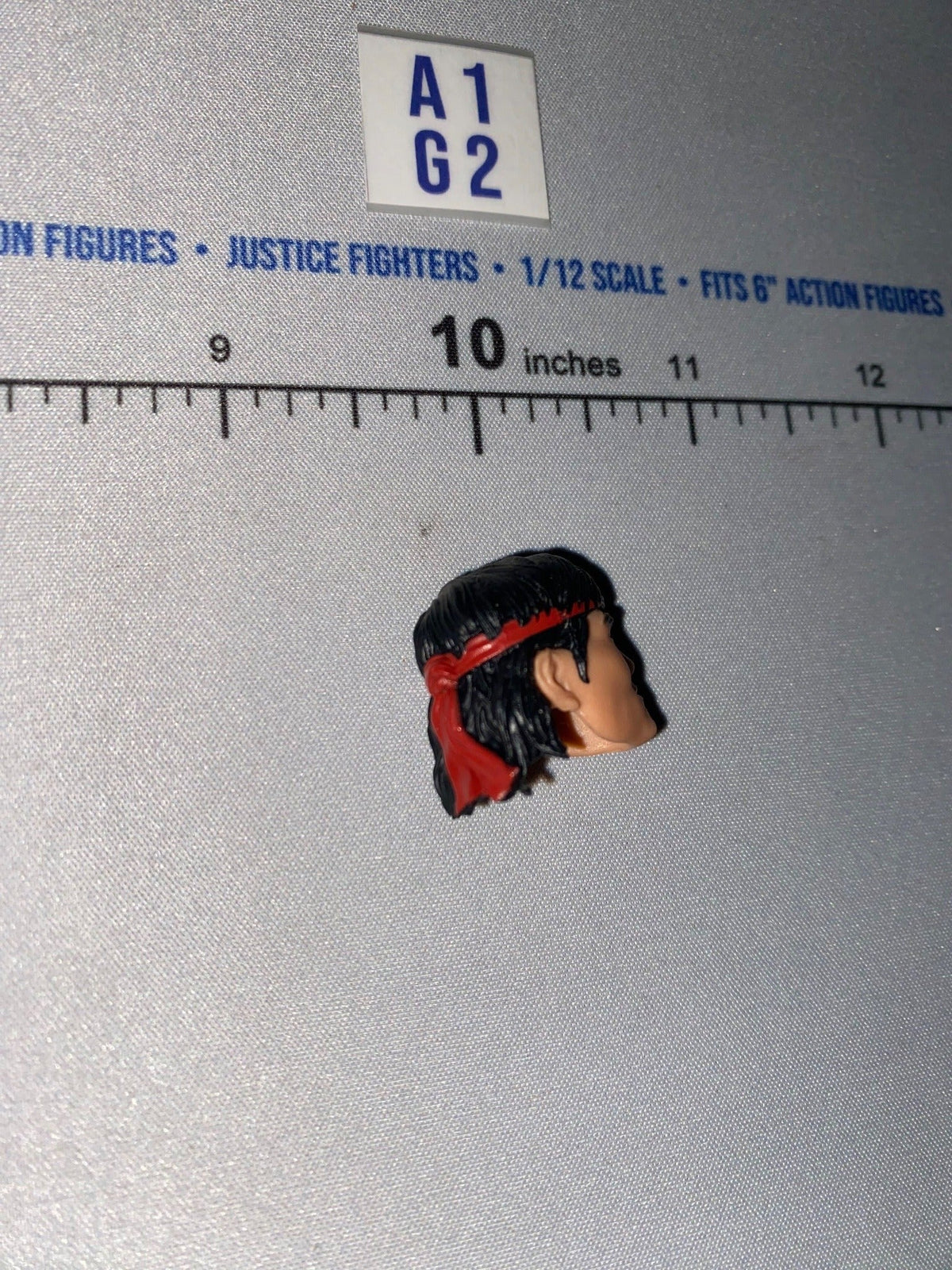 1/12 Scale GI Joe Classified Male Head Sculpt with Long Dark Hair and Red Headband