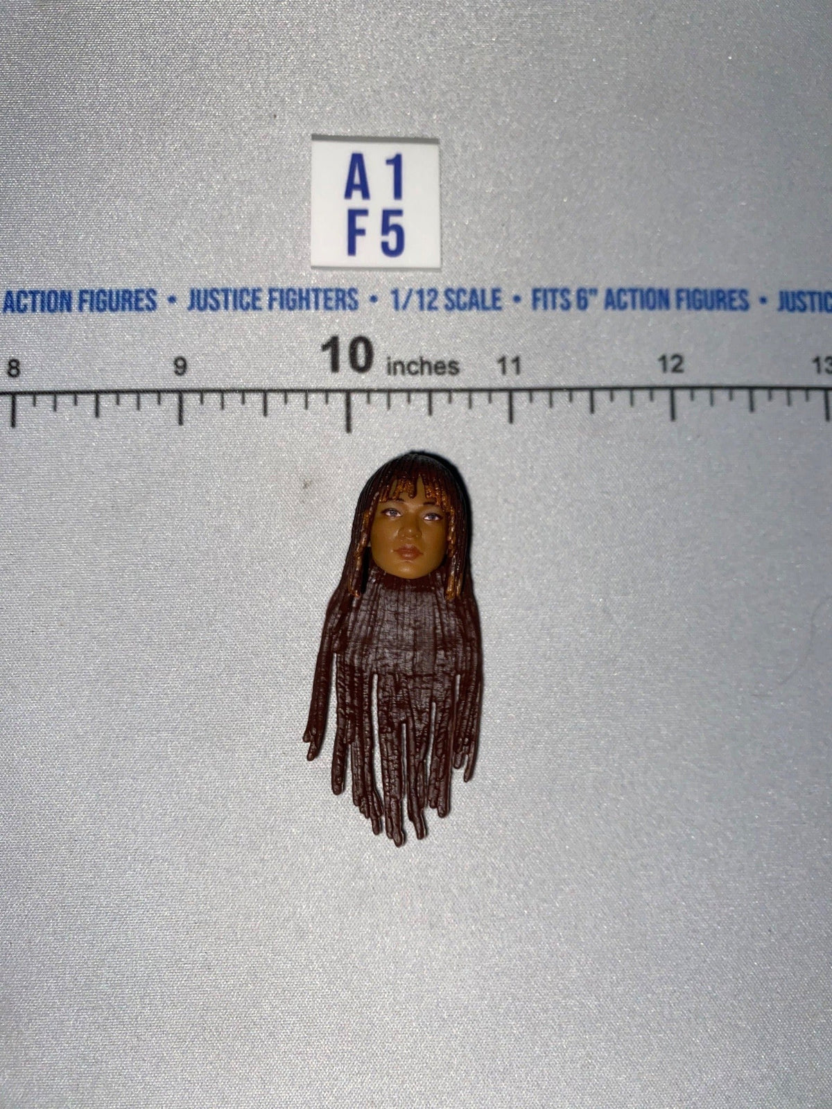 1/12 Scale Star Wars Black Series Female Head Sculpt with Long Brown Braided Hair