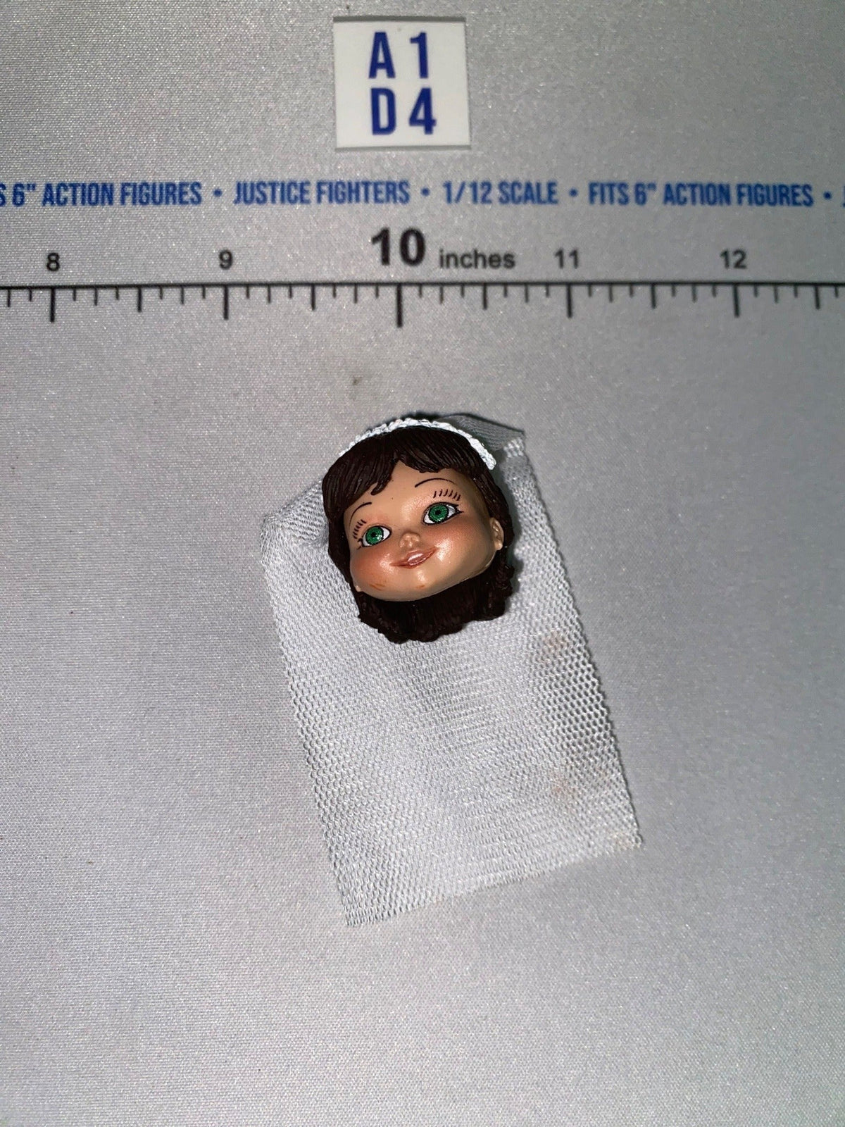 1/12 Scale Female Bride Head Sculpt with Dark Hair and Wedding Veil - Neca