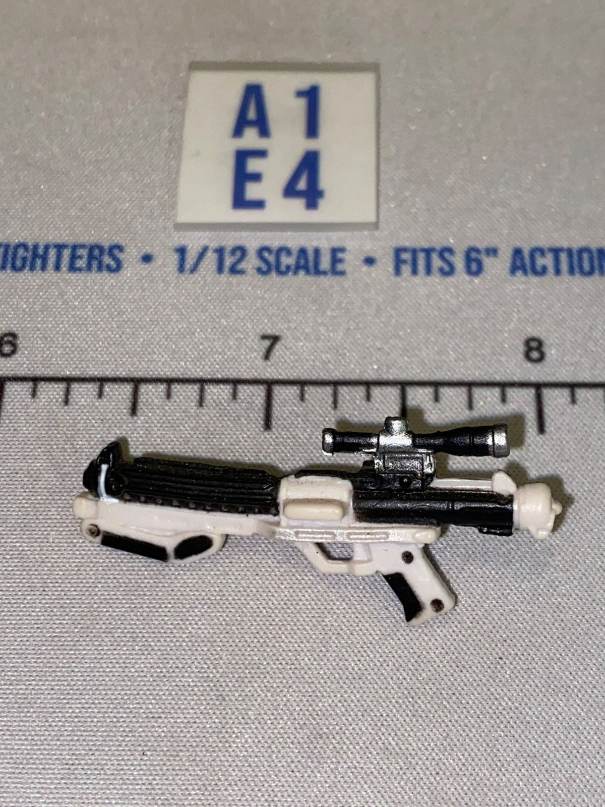 1/12 Scale Star Wars Black Series First Order Stormtrooper Blaster Rifle with Scope - White and Black