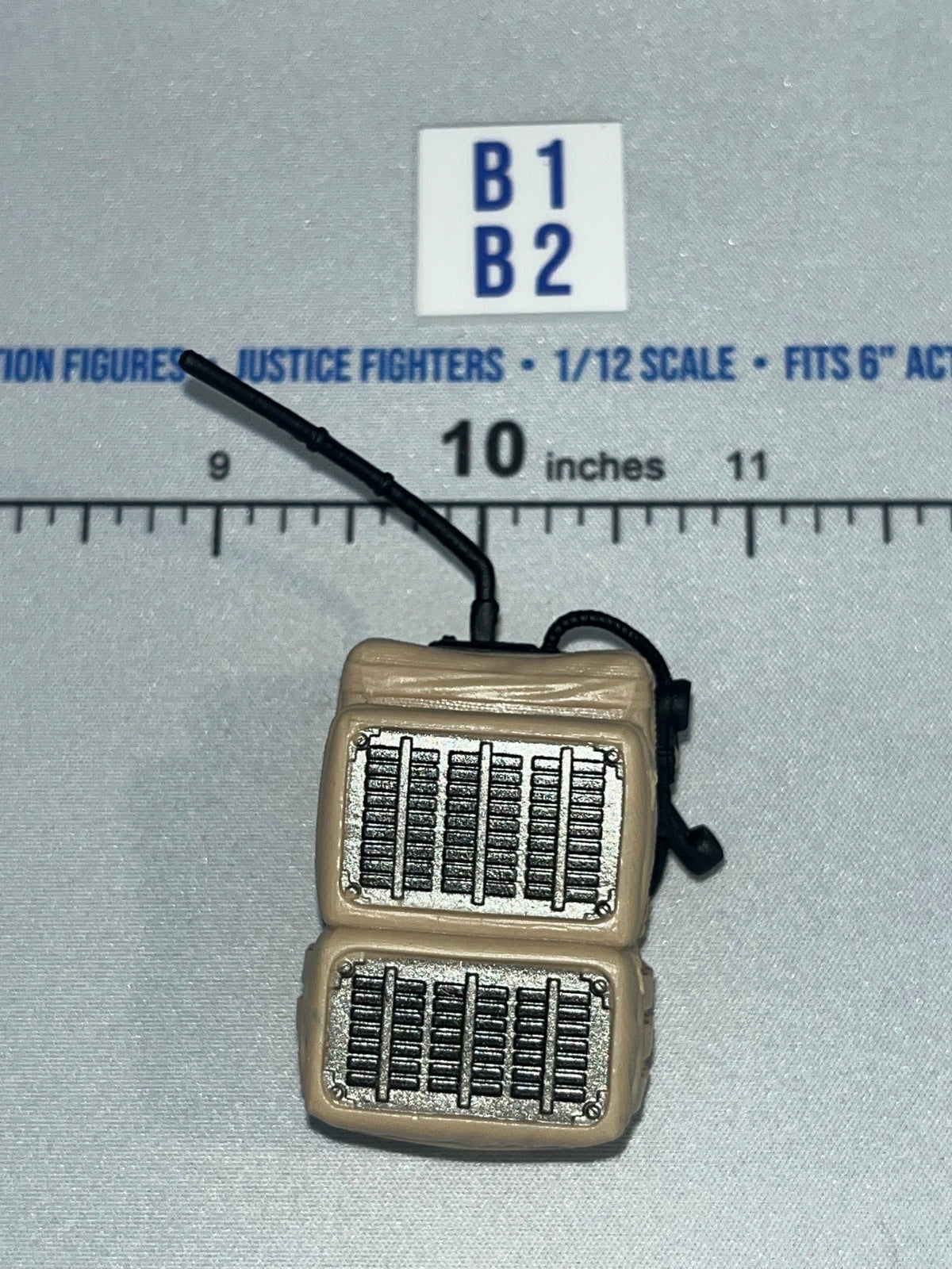 1/12 Scale Modern Era Tactical Field Radio Backpack - Tan - Valaverse
