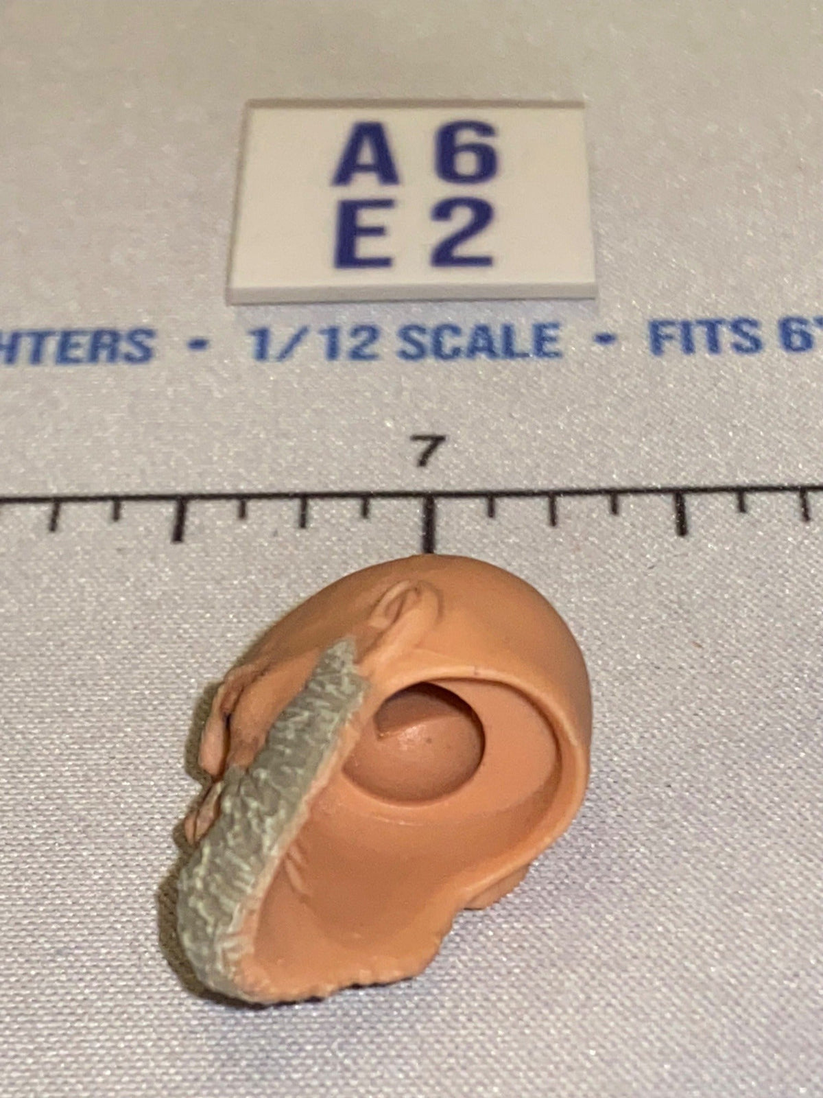 1/12 Scale Bald Male Head Sculpt with Grey Beard and Battle Damage - Valaverse