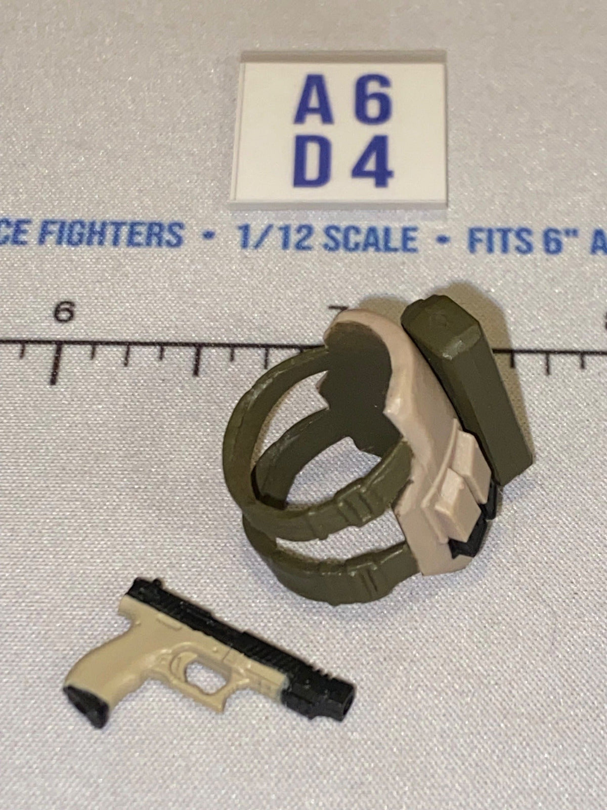 1/12 Scale Modern Era Leg Holster with Pistol - Tan and Olive Drab