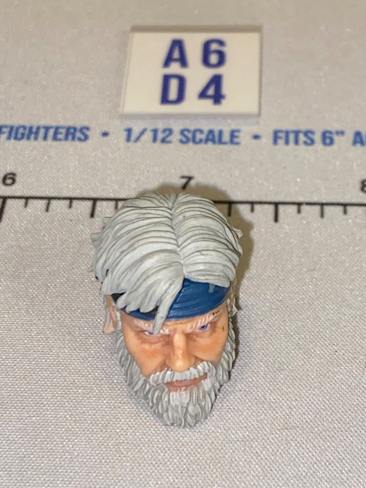 1/12 Scale Male Head Sculpt with Gray Hair and Headband - GI Joe Classified