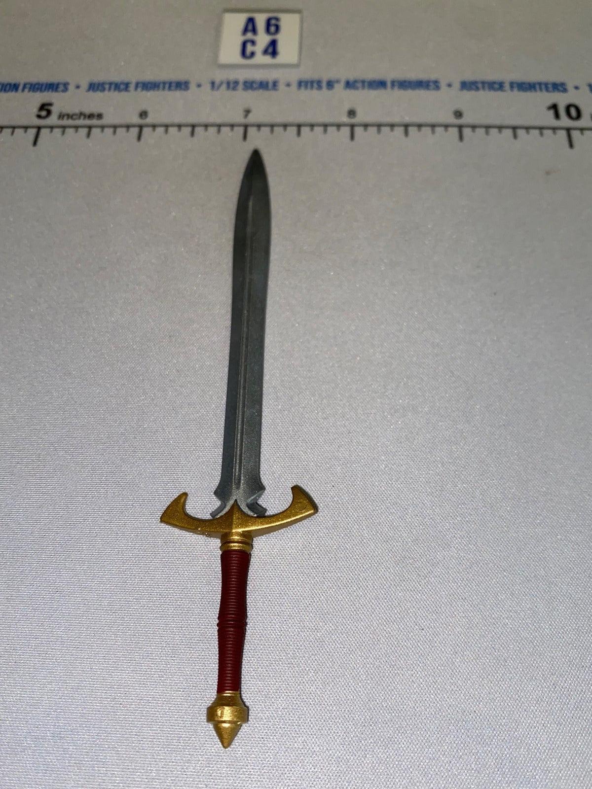 1/12 Scale Medieval Fantasy Sword with Gold and Red Handle - Four Horsemen - Mythic Legions