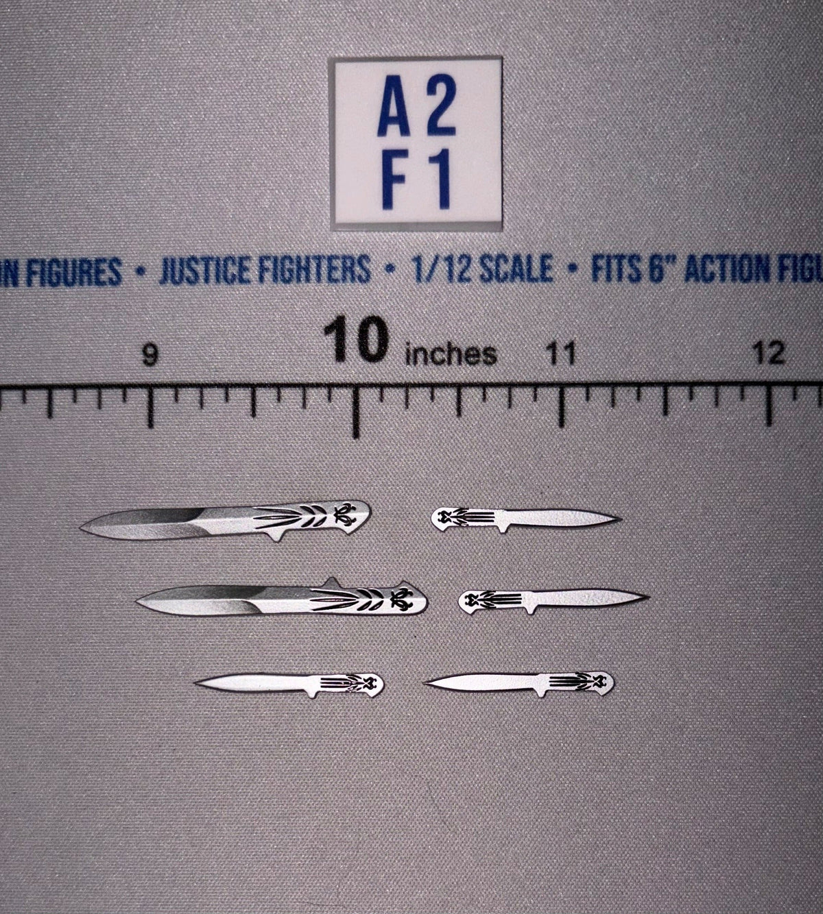 1/12 Scale Throwing Knife Set - Six Piece