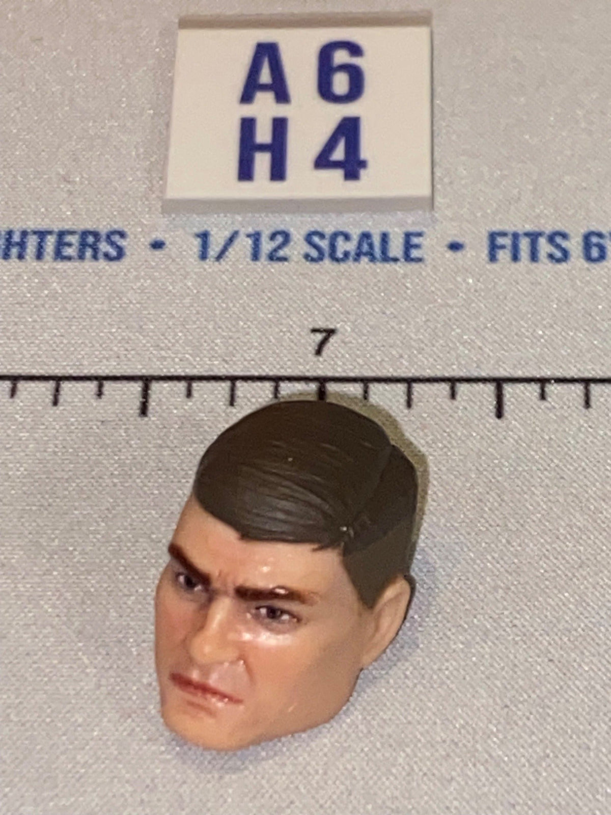 1/12 Scale Male Head Sculpt with Dark Hair - Side-parted - GI Joe Classified