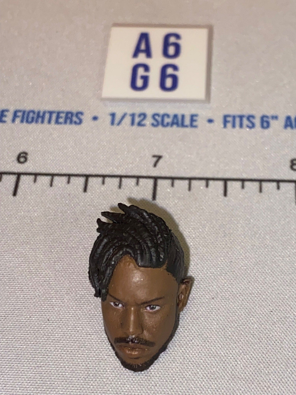 1/12 Scale Male Head Sculpt with Dreadlocks and Mustache