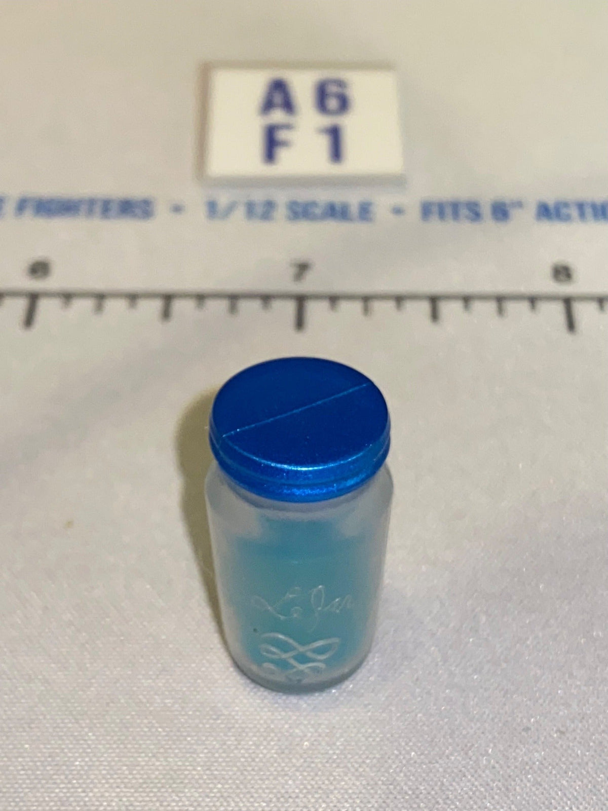 1/12 Scale Modern Era Mason Jar with Blue Lid - Diorama Item
