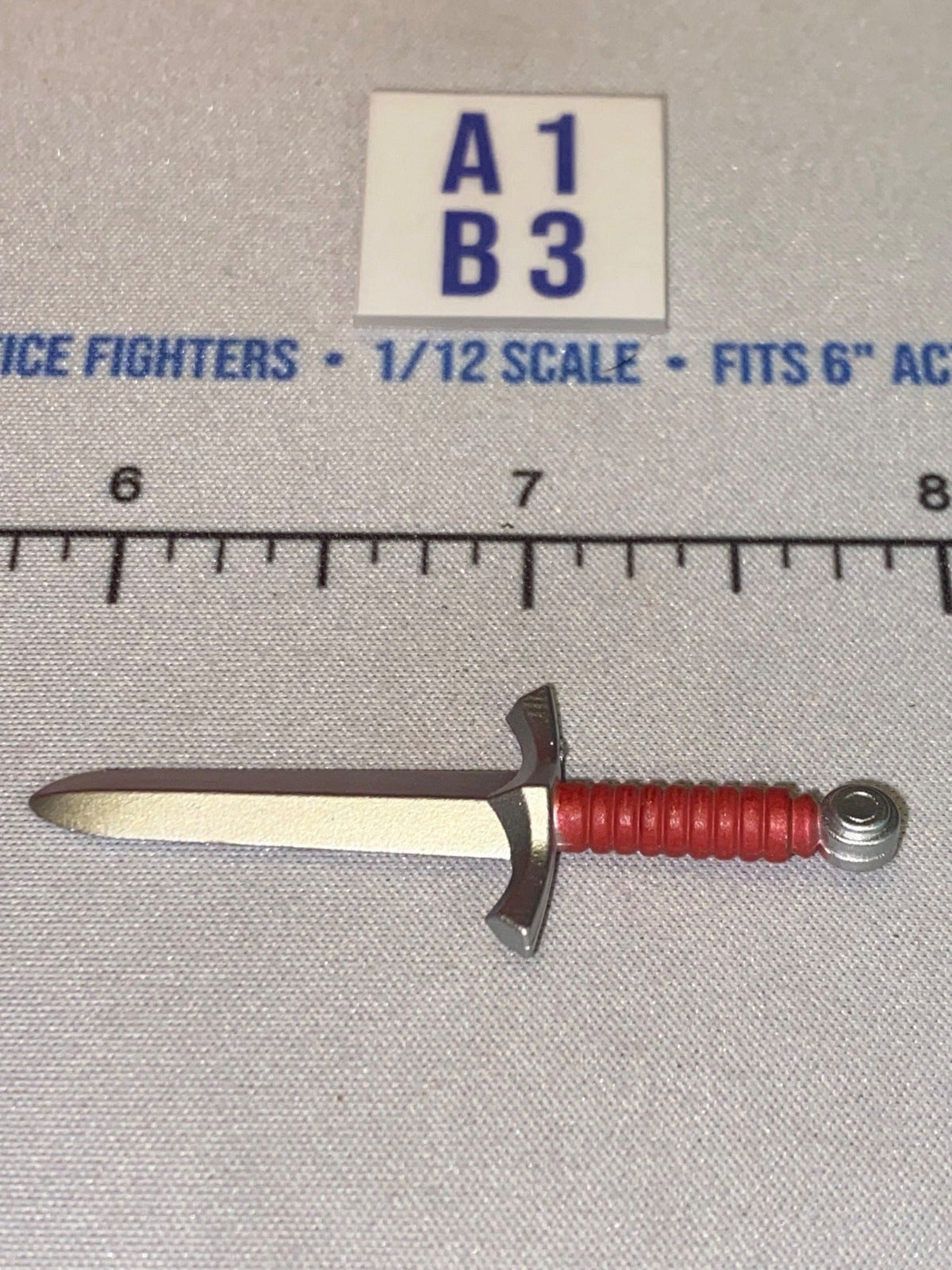 1/12 Scale Four Horsemen Medieval Fantasy Dagger with Red Handle and Cross Guard