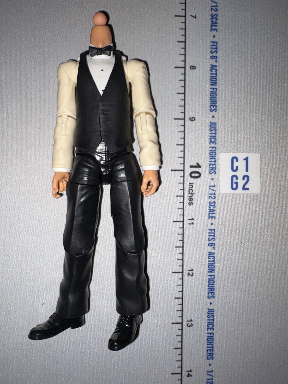 1/12 Scale Modern Era Male Civilian Action Figure Body - Headless in Tuxedo with Bow Tie