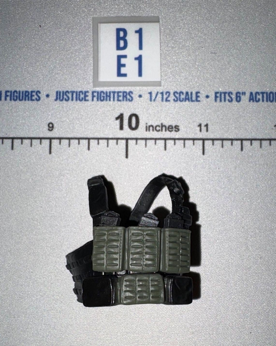1/12 Scale Modern Era Olive Drab and Black Tactical Chest Rig with Ammunition Pouches - Valaverse