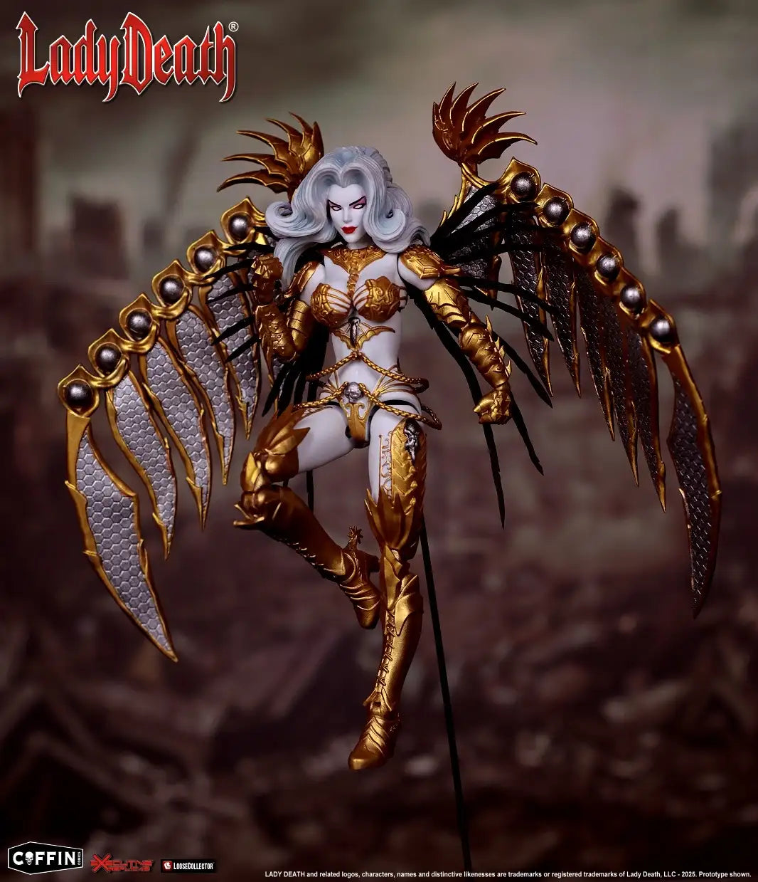 1/12 Scale Coffin Comics - Coffin Legacy Series 2 - Gold Lady Death - NIB Coffin Comics ERLCLDGCC02