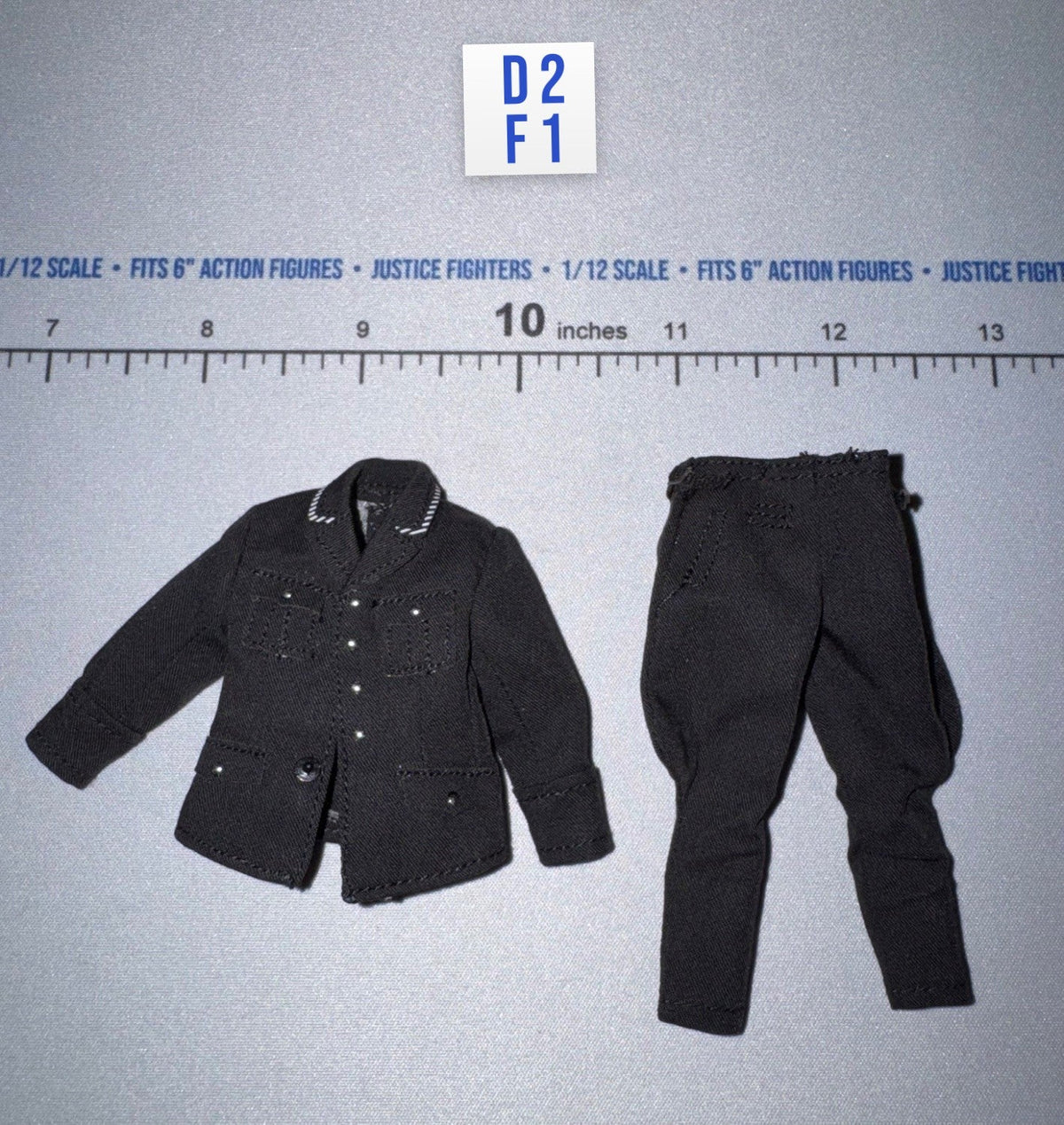 1/12 Scale WWII German Black Uniform Jacket and Breeches Set - WWII German SS Honor Guard Archard - DID 3R TG80005
