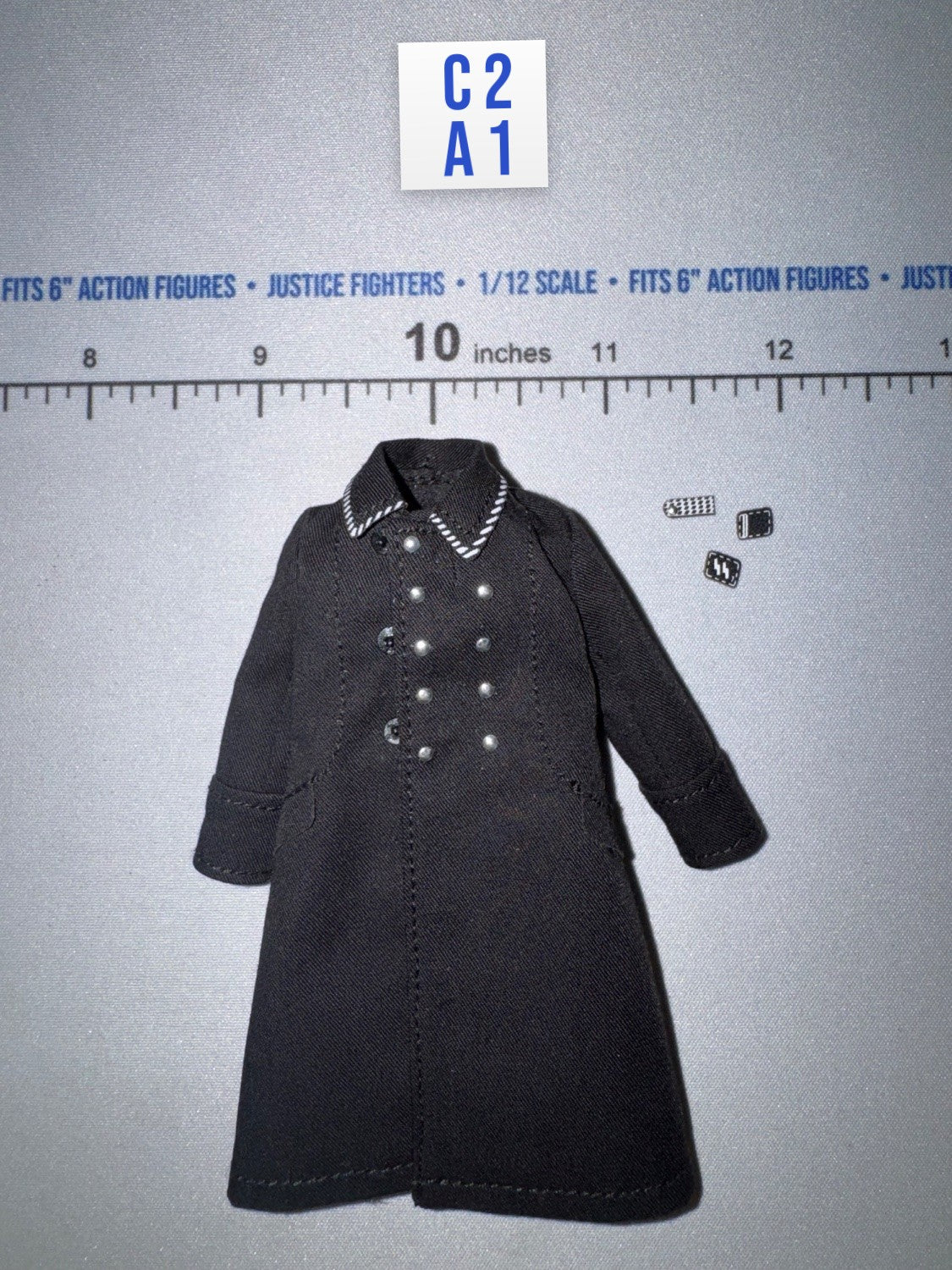 1/12 Scale WWII German Waffen Long Coat - 1/12 Scale WWII German SS Honor Guard Aaron - DID 3R TG80007 DiD DiD
