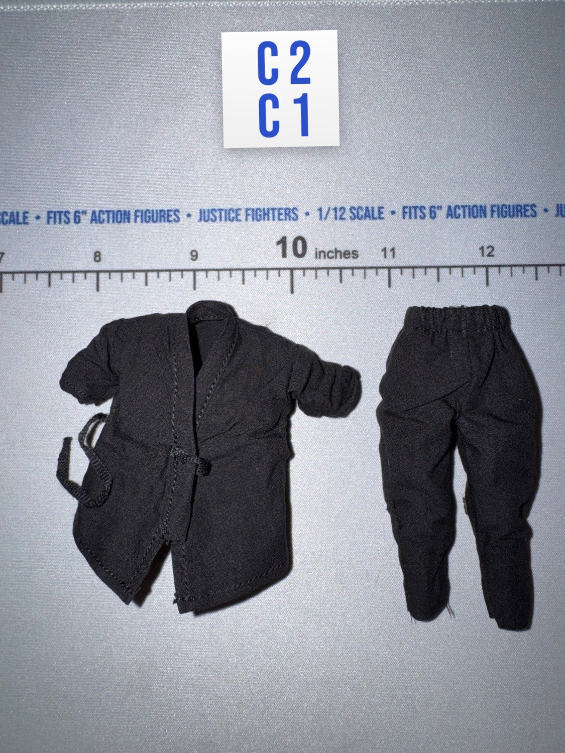 1/12 Scale Medieval Era Ninja Uniform Set - Japan Sengoku Soldier (Black) - DiD XJ80017A