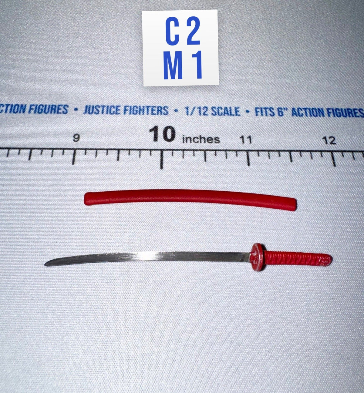 1/12 Scale Medieval Era Metal Katana with Scabbard - Japan Sengoku Soldier (Red) - DiD XJ80016A