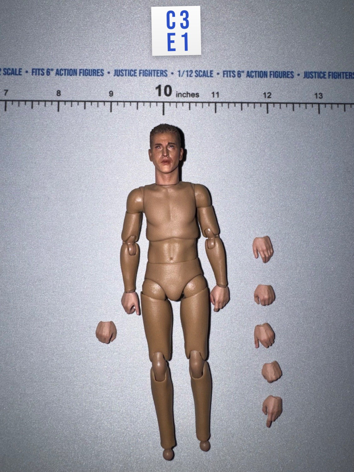 1/12 Scale WWII German Nude Male Figure Body - WWII US Ranger Private Jackson DiD XA80009